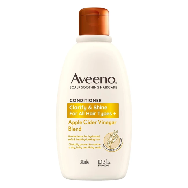 Aveeno Clarify & Shine Apple Cider Vinegar Conditioner 300ml - Replenishes & Soothes Scalp