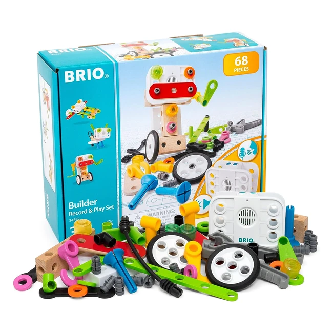 Brio Builder Record  Play Construction Set - STEM Learning Toys for 3 - Build