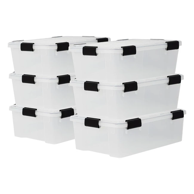 Boîtes de rangement étanches 30L (Lot de 6) - Iris Ohyama