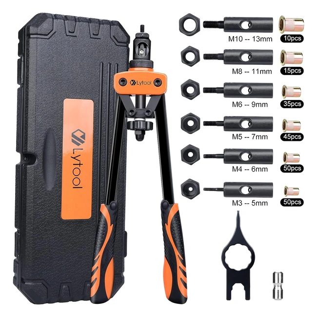 Pince à insert filet M3-M10 Lytool - 146 mandrins métriques et 205 écrous - Riveteuse à sertir