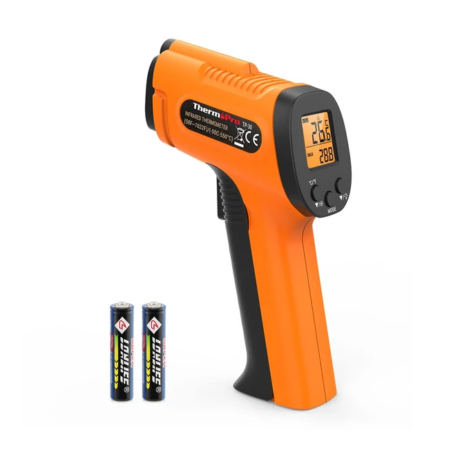 ThermoPro TP30 Infrared Thermometer - Noncontact Digital Laser Temperature Gun - 50°C to 550°C - Backlight LCD Display - Cooking, Pizza Oven, BBQ, Fridge