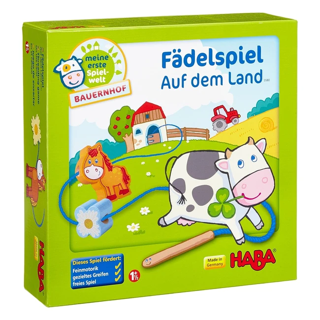 HABA Auf dem Bauernhof Fdelspiel - Nr 12345 - Frderung der Feinmotorik und 