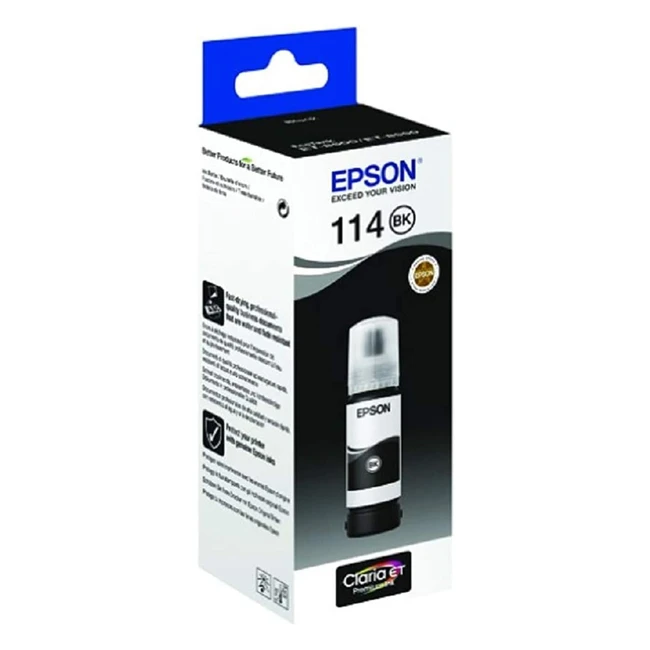 Epson EcoTank 114 Pigment Black Ink Bottle - Genuine, High-Quality Ink