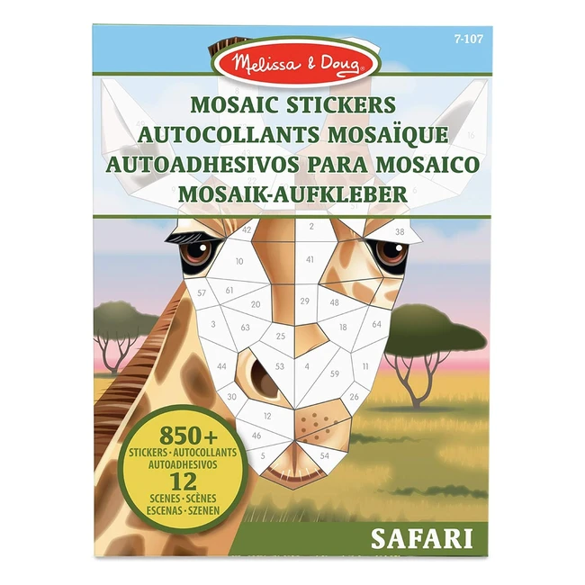 Melissa & Doug Blocs d'autocollants Mosaïque Safari - 12 scènes colorées