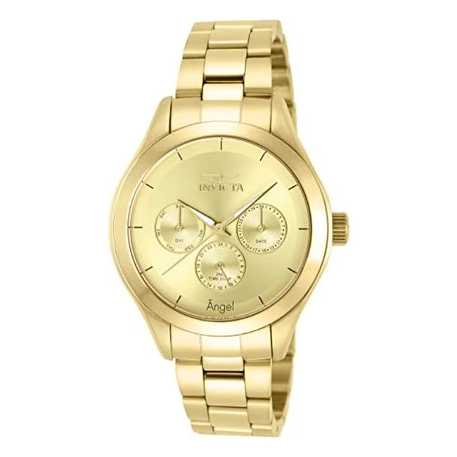 Invicta Angel 12466 Women's Quartz Watch 40mm - Gold Dial, Stainless Steel Case