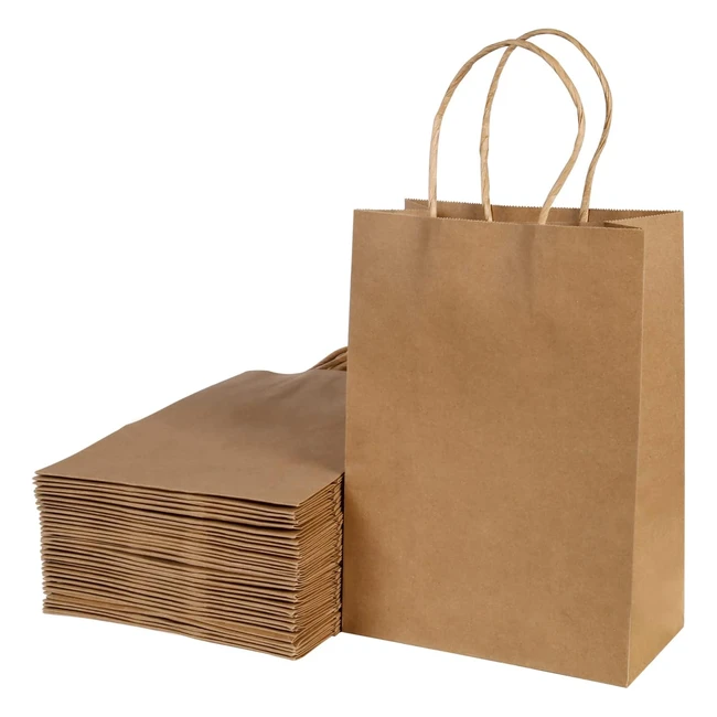 Bescost 30pcs Sacchetti Carta con Manici - Sacchetti Regalo di Carta Kraft Wedding Bag - Resistenza e Capacità di Carico Migliorate