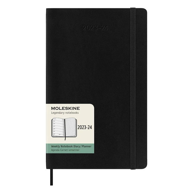 Moleskine Weekly Planner 2023-2024 - Agenda 18 Mesi - Diario Accademico - Formato Large - Colore Nero