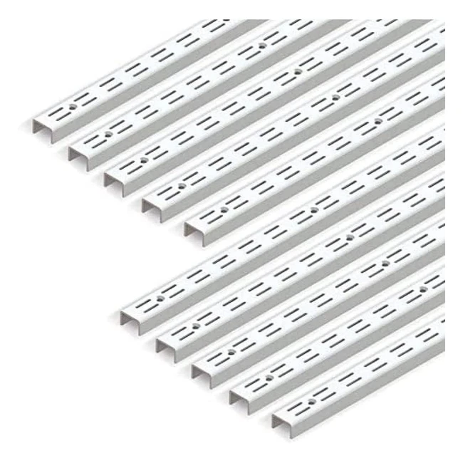 Emuca 7907912 Profilo Cremagliera Doppia Passo 32mm Bianco L 951mm - Set 10 Pezz