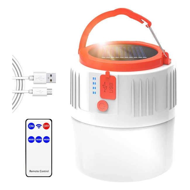 Letour Solar Camping Lights - Waterproof Lantern with Remote Control & USB Rechargeable