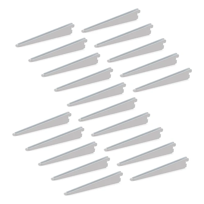 Emuca 7908912 - Supponti per mensola con profilo cremagliera doppia perforazione