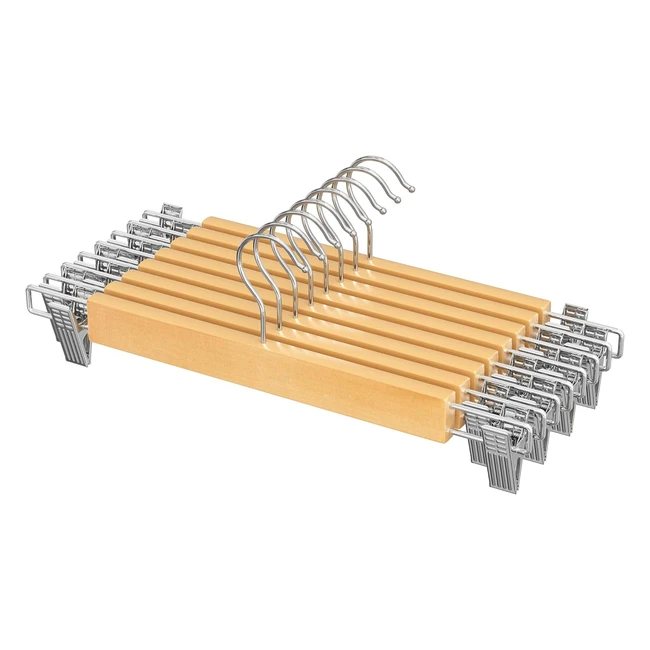 Set 8 Grucce Pantaloni Appendiabiti Gonne Legno Regolabili Antiscivolo CRW009N01