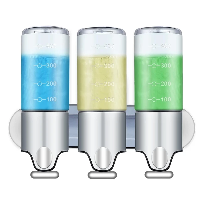 Pompe de douche murale triple compartiments distributeur de savon 1500ml