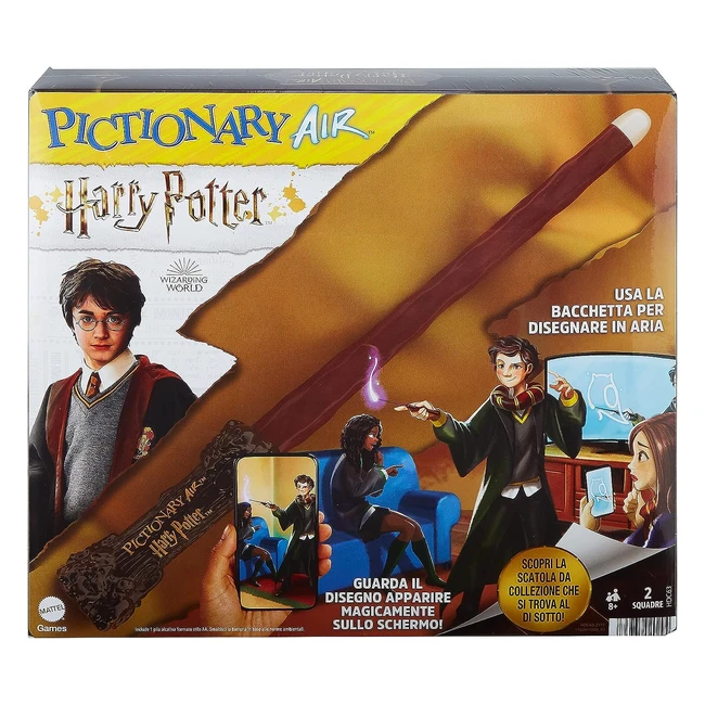 Pictionary Air Harry Potter - Gioco di Disegno in Aria con Bacchetta - Gioco per Famiglie e Bambini 8anni