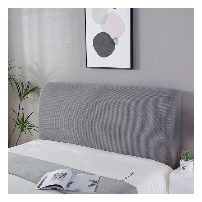 Hamon 180cm Copertura per Testiera Letto Elastica - Copritestata Letto Copertura Antipolvere Lavabile - Decorazione Testiera - Copri Testiera Letto Matrimoniale 170190cm - Gray