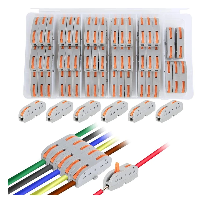 Lot de 50 connecteurs rapides  ressort 1 voie 2 ports - Marque XYZ - Rf 123