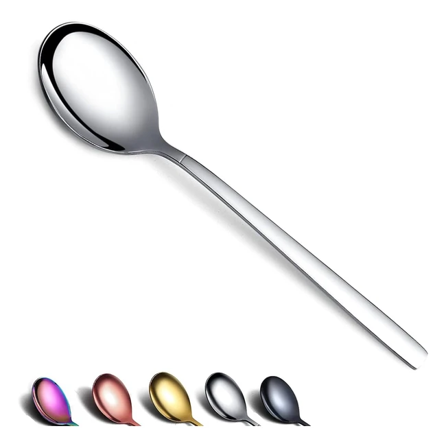 Ensemble de 12 cuillres  soupe en acier inoxydable - Moderne et brillant - L