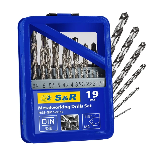 Punte trapano metallo acciaio HSS rettificate 110mm - Set 19 pezzi