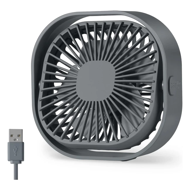 Ventilatore USB Portatile Benpen Mini Silenzioso - 3 Velocit Regolabili - Grig