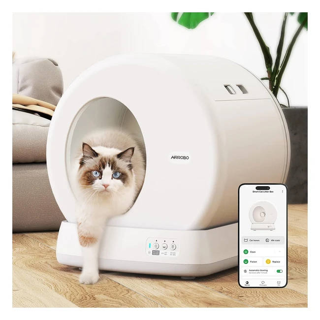 Selbstreinigende Katzentoilette, extra groß, sicherer Alert-App-Steuerung, geruchsisolierendes elektrisches Katzenklo