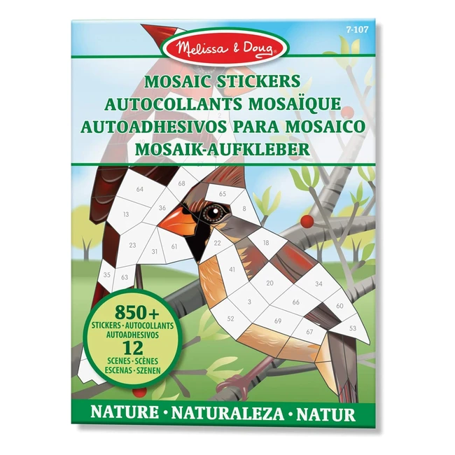 Album adesivi mosaici Melissa & Doug - 12 scenari naturali con 850 adesivi