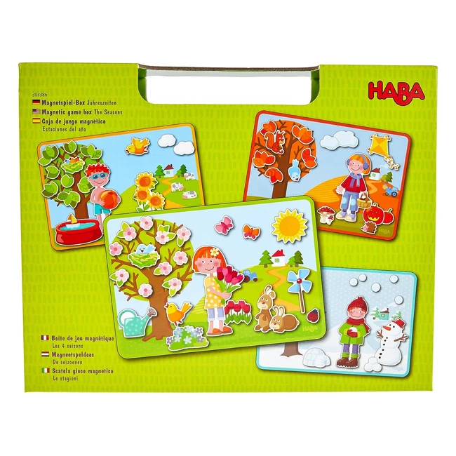 HABA 303386 Magnetspielbox Jahreszeiten - Fantasievolles Spielmaterial