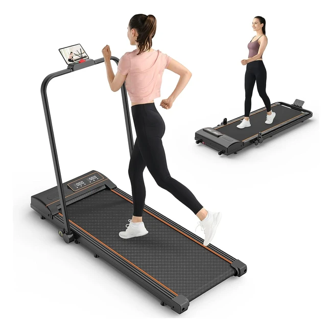 2in1 Foldable Treadmill for Home - Portable, Installation-Free - 225hp Motor - Remote Control & LED Display