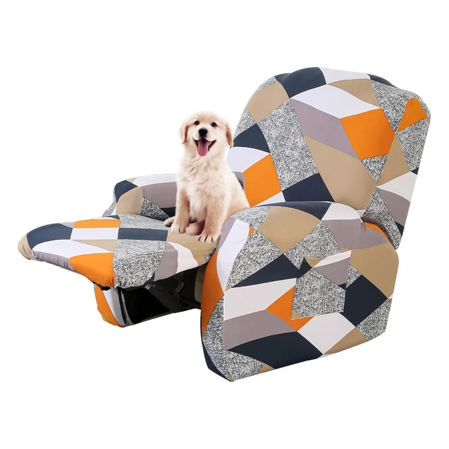 Funda para Silla Reclinable Lydevo - Protección y Estilo - Juego de 4 - Geometría Naranja