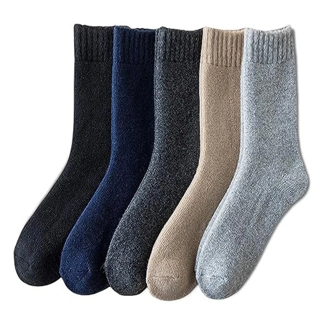 Chaussettes Hommes Hiver Vojopi - Chaudes et Épaisses - 5 Paires - Laine Thermique - Randonnée Ski Travail