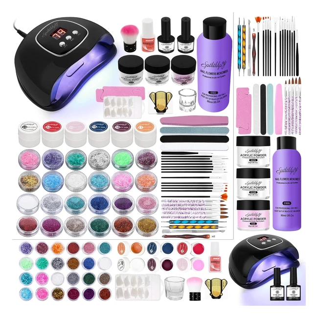Kit Uñas Acrílicas Semipermanentes - Lámpara LED 48W - Colección SPththhpy - Referencia: 123456789 - ¡Completo para principiantes!