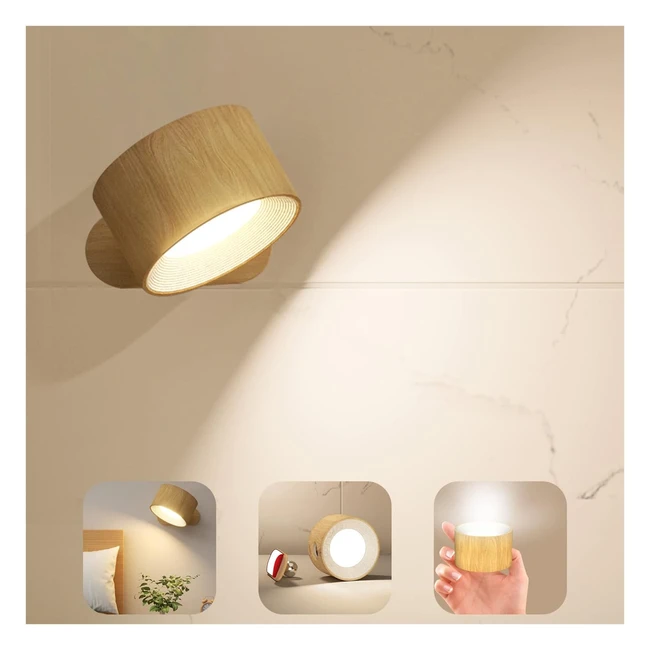 Applique murale LED avec port de charge USB - Contrle tactile 3 niveaux de lum