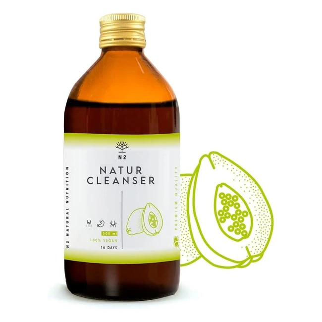 Detox Tea Colon Cleanse Green Tea Guarana Papaya - Natur Cleanser Complex 500ml