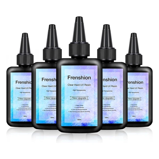 Resina Epoxi Transparente 5x100ml UVLED No Tóxica para Joyas y Moldes