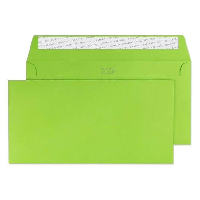 Blake Creative Colour DL 114 x 229 mm 120 gsm Peel & Seal Wallet Envelopes 25207 Lime Green - Pack of 25