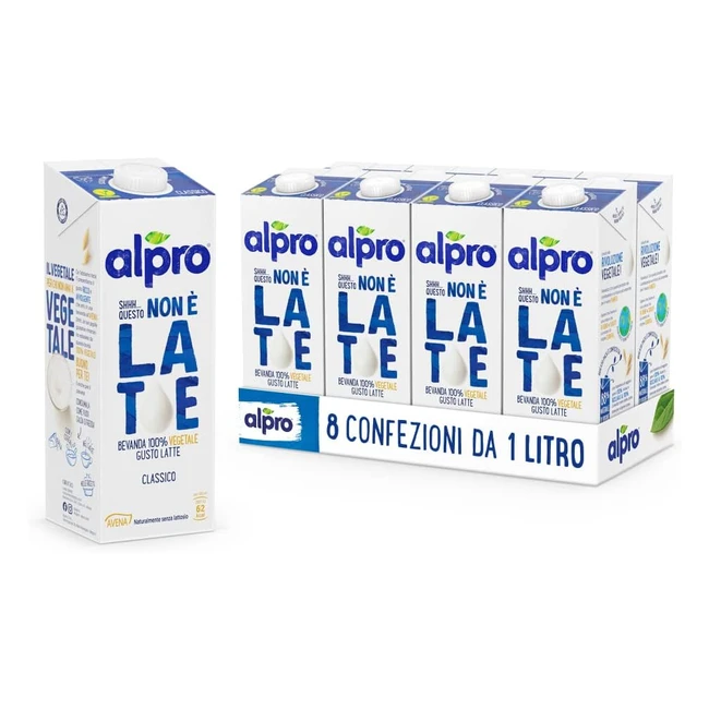 Alpro Bevanda allAvena Classico 100 Vegetale - Gusto Latte - 8 Confezioni x 1 