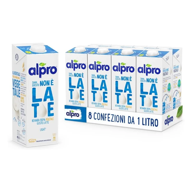 Alpro Bevanda allAvena Light 100 Vegetale - 8 Confezioni x 1 Litro