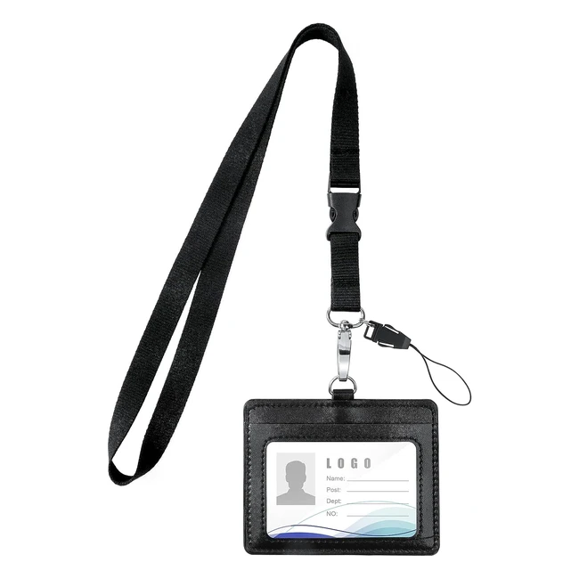 Porta Badge in Pelle PU - Vicloon Portabadge Collo - ID e Carte - Resistente e Conveniente