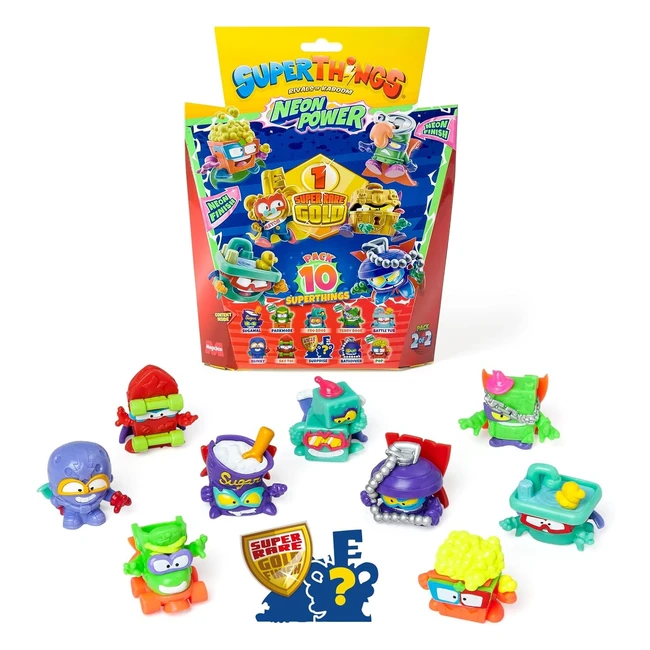 Superthings Rivals of Kaboom Neon Power Pack - 10 Superthings + 1 Gold Leader