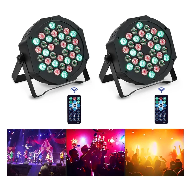 2pcs Stage Lights 36LED 72W Disco Light RGB DMX512 with Remote Control - Party B
