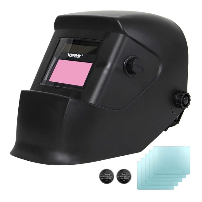 Máscara de Soldadura Automática Yorbay con 5 Lentes de Repuesto - Negro Mate