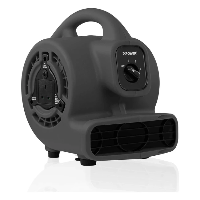 XPOWER P80A Mini Mighty Air Mover Floor Fan Dryer Utility Blower