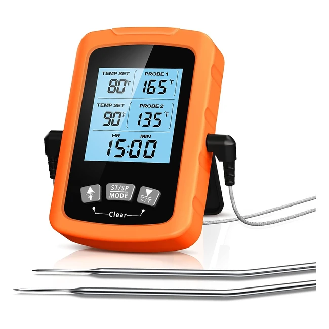 Termómetro de cocina impermeable IPX6, lectura instantánea de 3s, retroiluminado, calibración, para BBQ, comida, aceite - Marca Cirycase