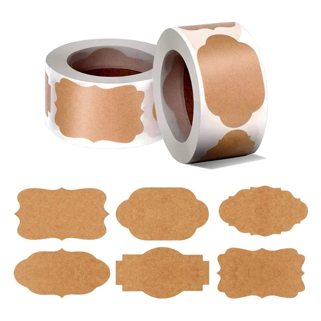 Autocollants étiquettes papier kraft 600 pcs - Bureau, Cuisine, Stockage - Haute qualité