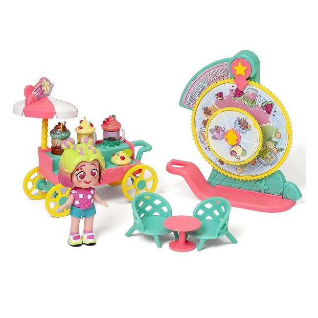 Kookyloos Mystery Menu Milkshake Trolley - 15+ Accessories - Exclusive Doll - Fun Expressions