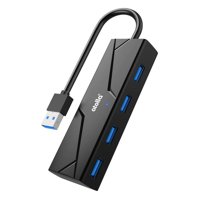 Hub USB 3.0 Atolla 4 Puertos - Diseño Plegable - Windows/Mac/Linux