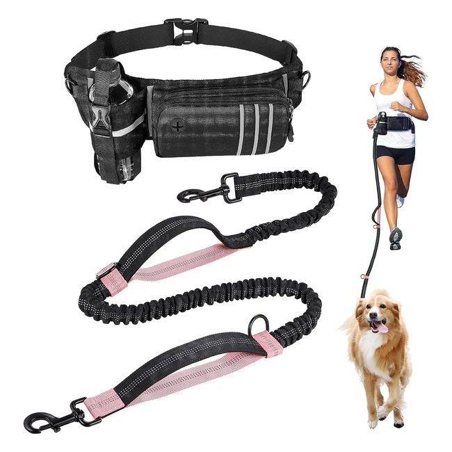 Laisse pour chien mains libres avec sac de ceinture 140-200 cm - Absorption des 