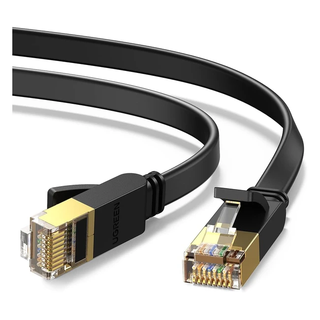 UGREEN Cat 7 Ethernet Cable Highspeed Flat Gigabit RJ45 LAN Patch Cord 10Gbps 600MHzs FTP PoE