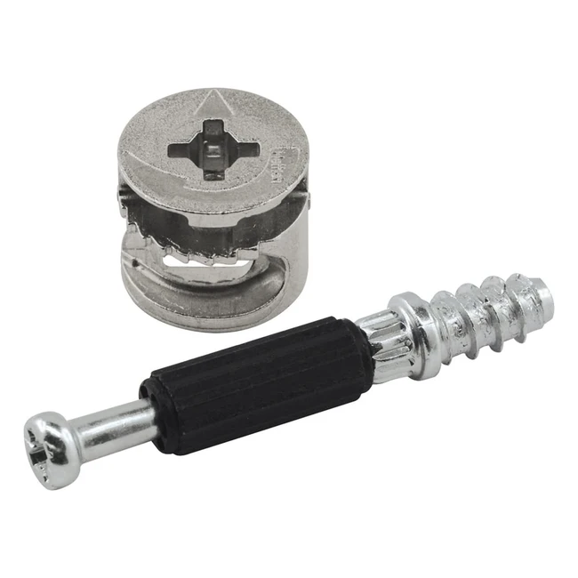 Conector de muebles excéntrico Secotec Vas146Hettich, niquelado con cinc fundido, 50 unidades