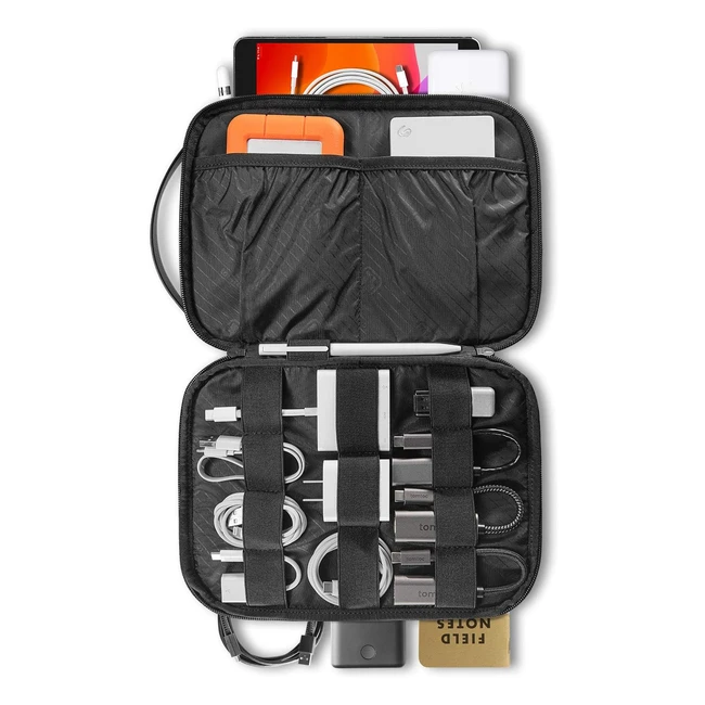 tomtoc Electronic Organizer Bag - Travel Tech Accessories Storage Pouch for Cables, iPad Mini, and External Hard Drive - Cable Kit Management