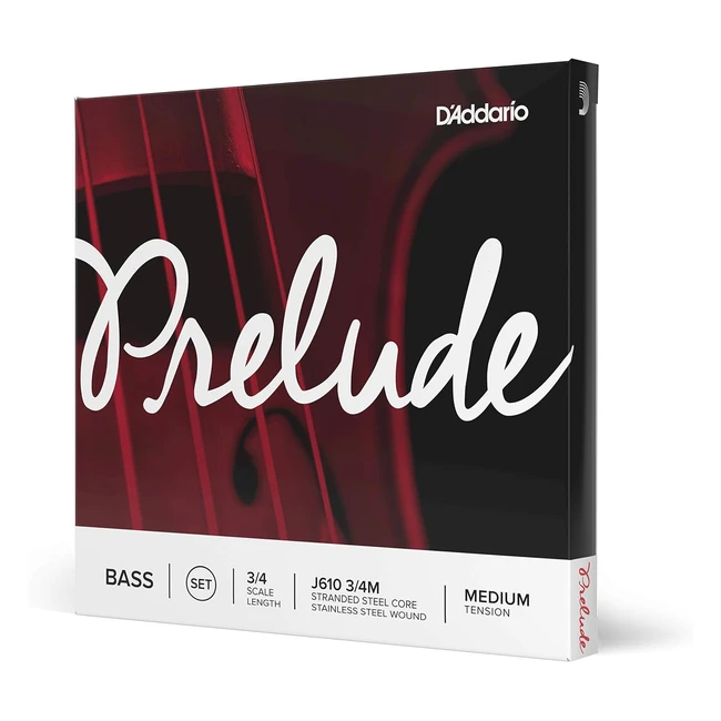D'Addario Prelude Bass String Set - 34 Scale, Medium Tension - #1060mm