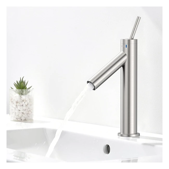 Grifo Lavabo Lonheo Monomando Acero Inoxidable 304 - Agua Caliente y Fría